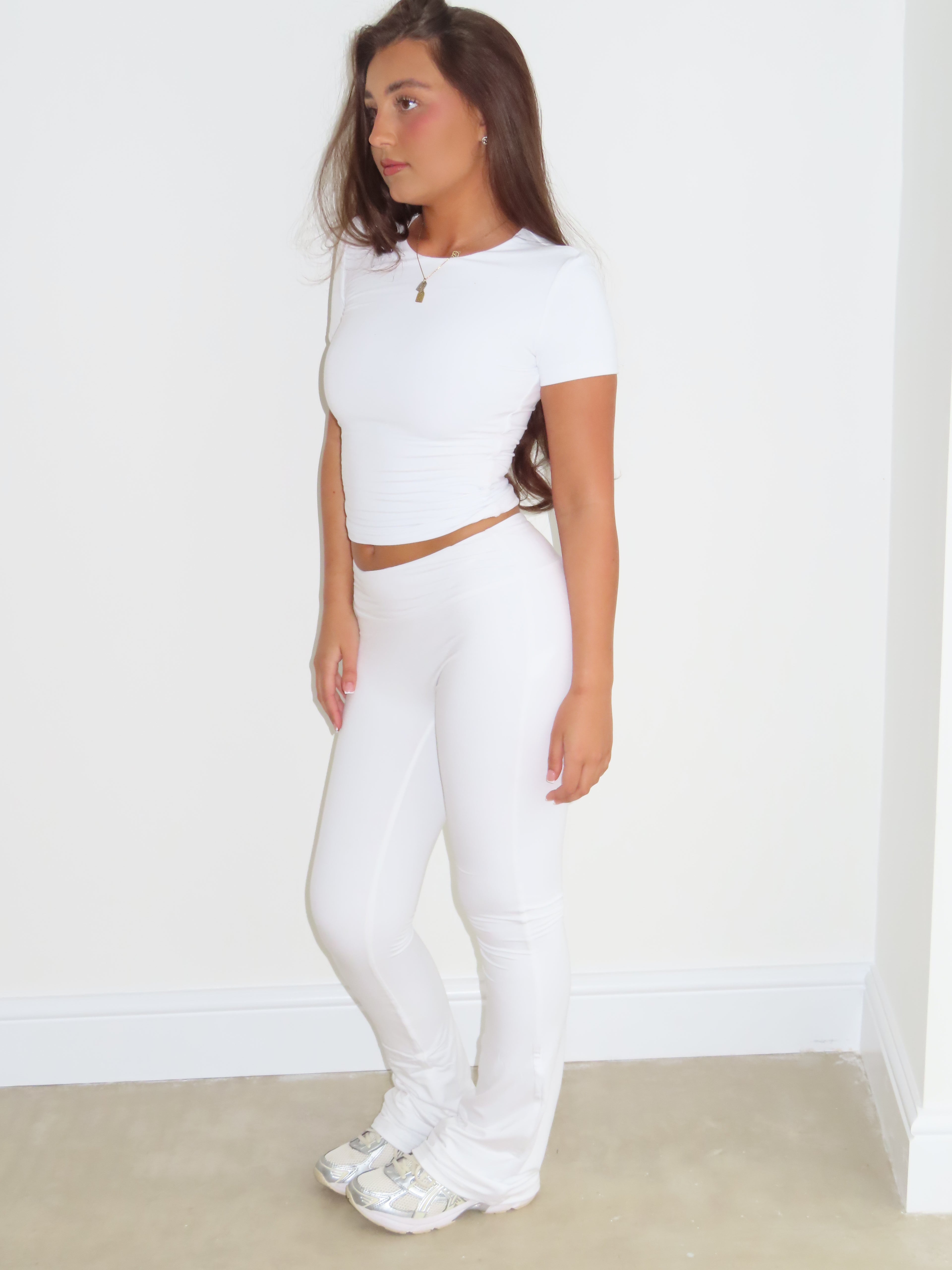 White Flare Trousers