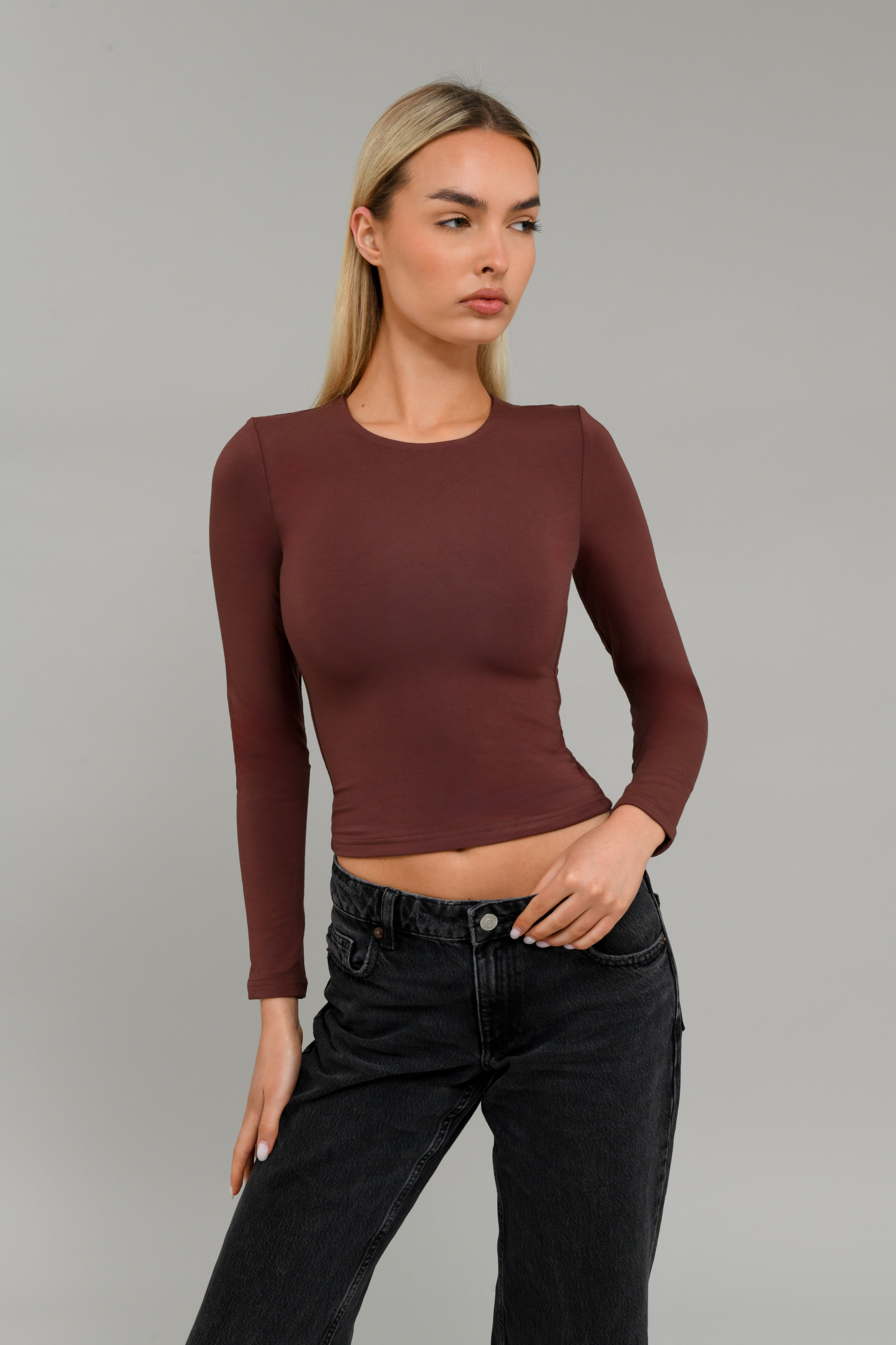 Mocha Brown Long Sleeve T