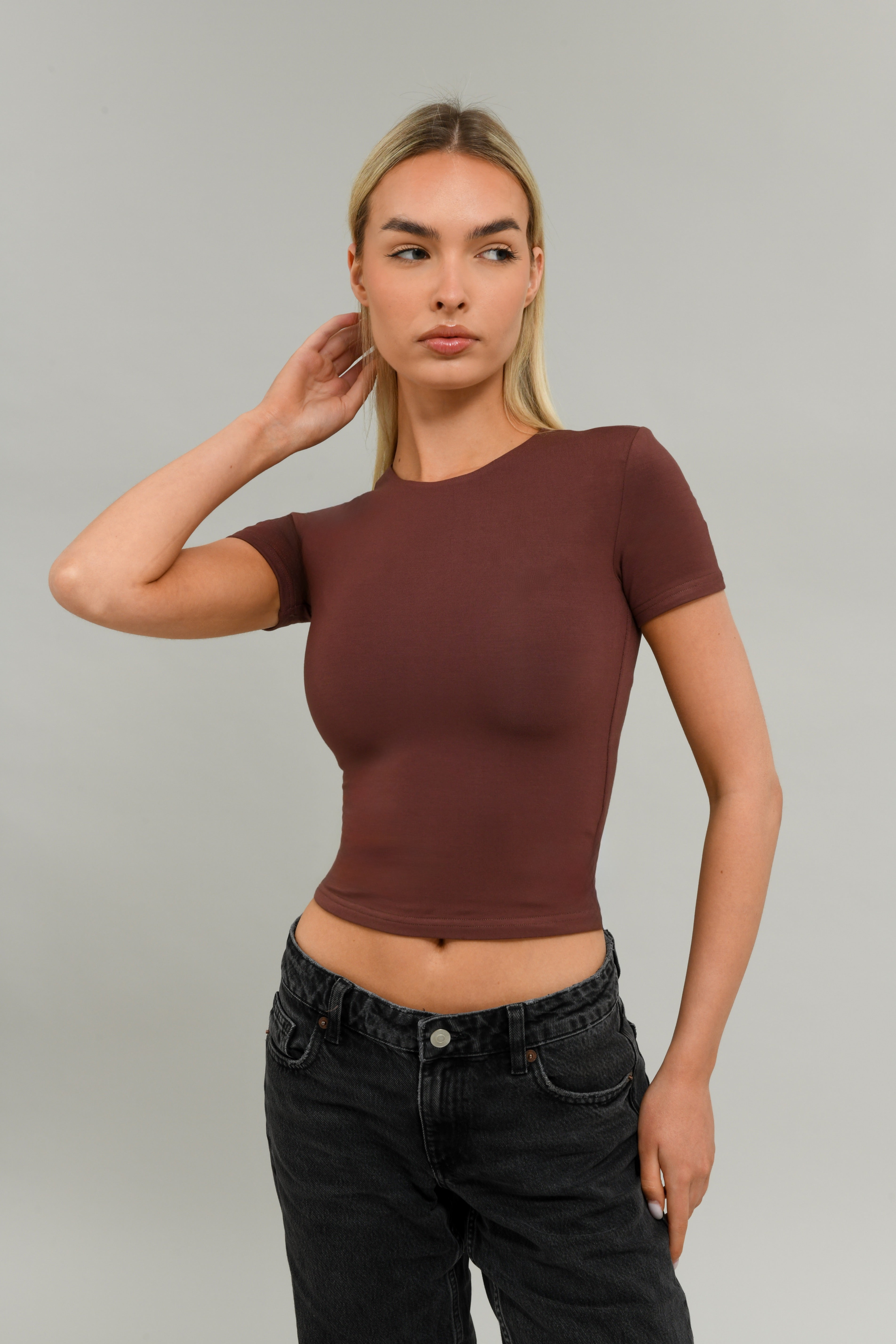 Mocha Brown Short Sleeve T