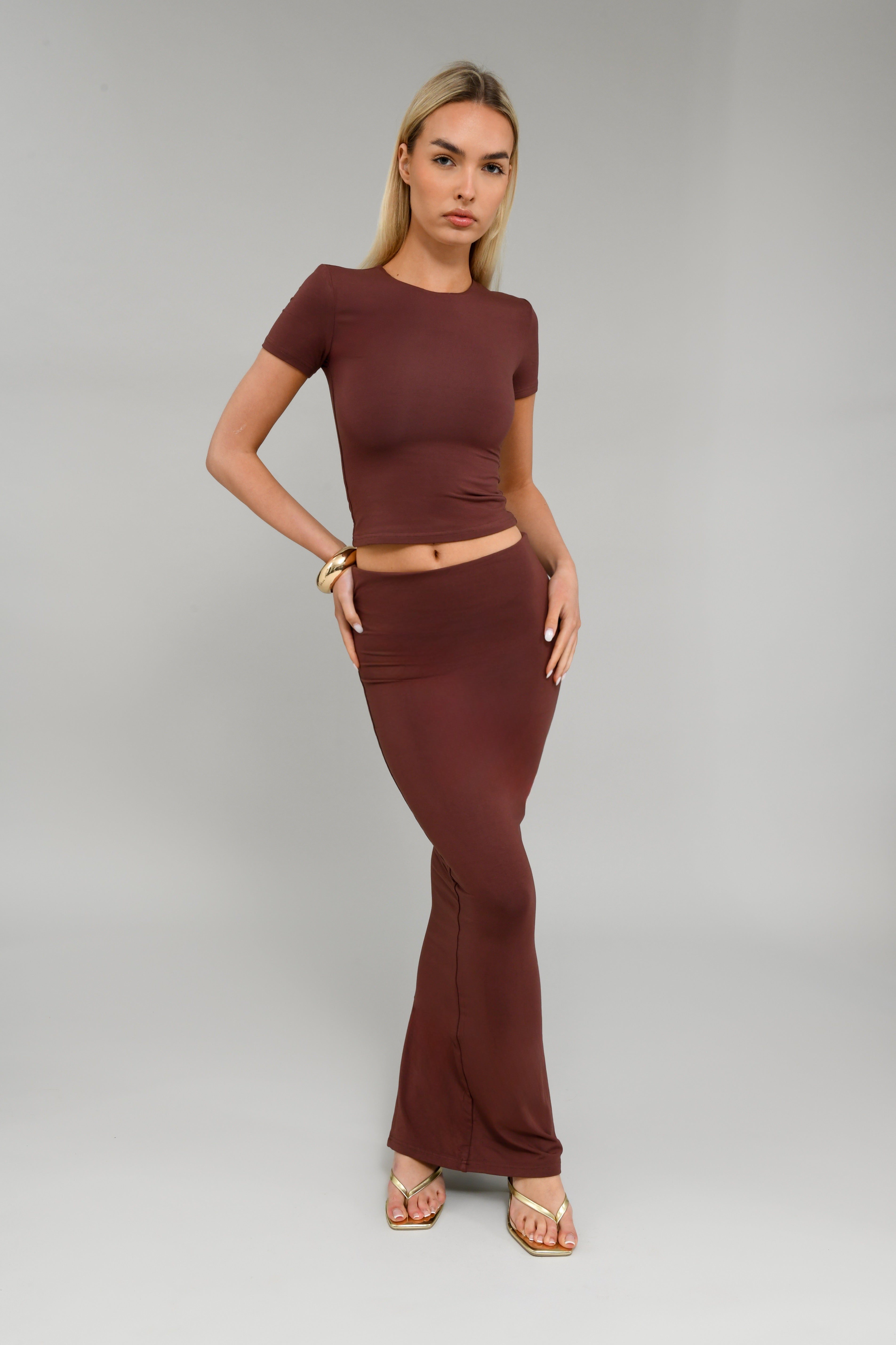 The Profile Maxi Skirt- Mocha Brown