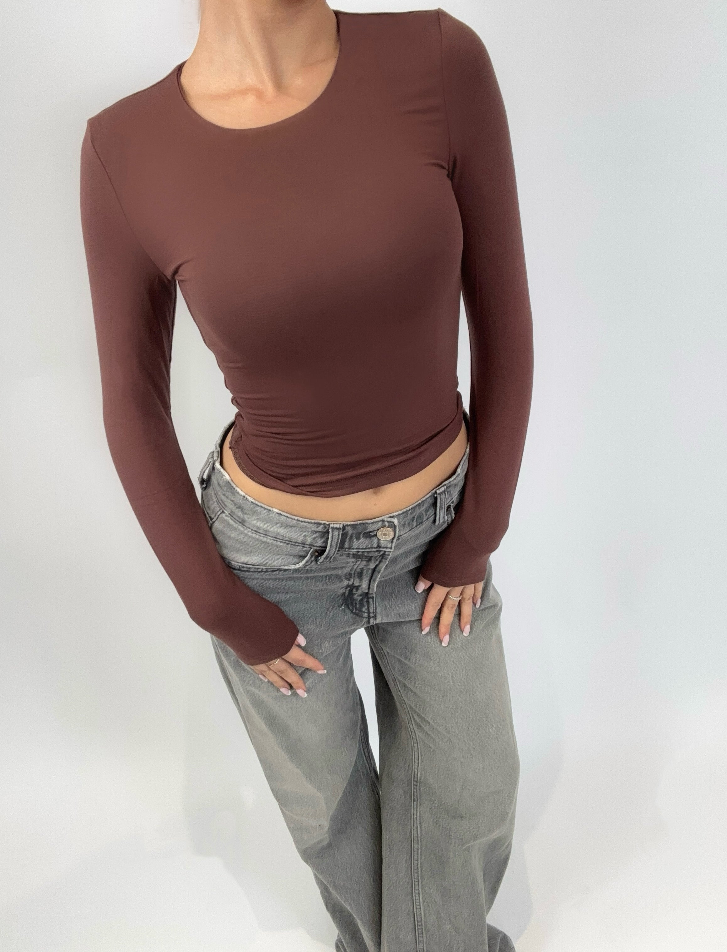 Mocha Brown Long Sleeve T